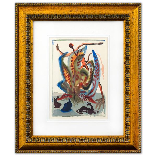 Salvador Dali- Original Color Woodcut on B.F.K. Rives Paper "Purgatory 23"