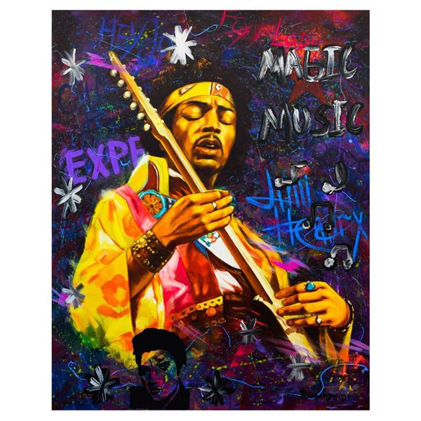 Nastya Rovenskaya- Mixed Media "Jimi Hendrix"