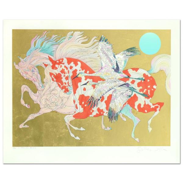 Guillaume Azoulay, "It Takes Two" Limited Edition Serigraph with Hand Laid Gold Leaf, Numbered and H