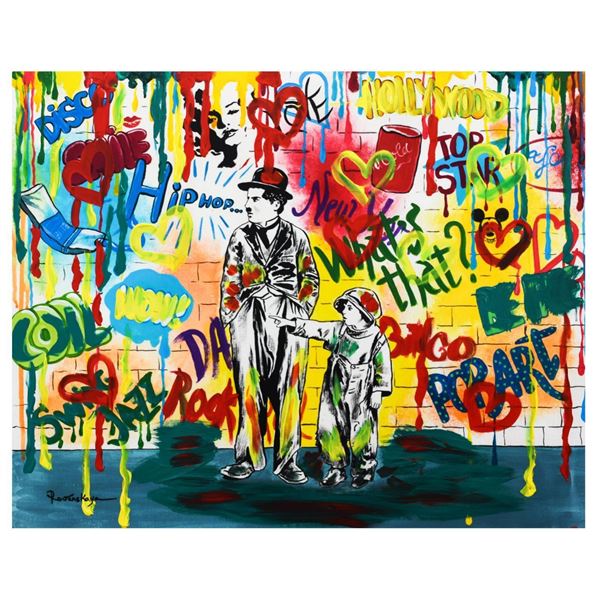 Nastya Rovenskaya- Mixed Media "Wanna be like Chaplin"