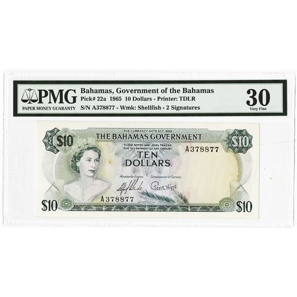 Government of the Bahamas, 1965 Issue Banknote.