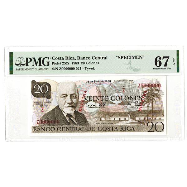 Banco Central de Costa Rica. 1983. "TYVEK" Specimen Banknote.