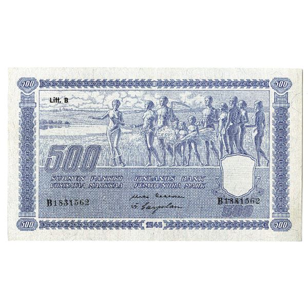 Suomen Pankki / Finlands Bank. 1945 (ND 1948) Issue Banknote.