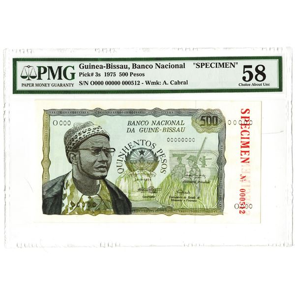 Banco Nacional da Guin_-Bissau. 1975. Specimen Note.