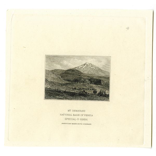 National Bank of Persia, ND (ca.1932) Proof Vignette of "Mt. Demavand".