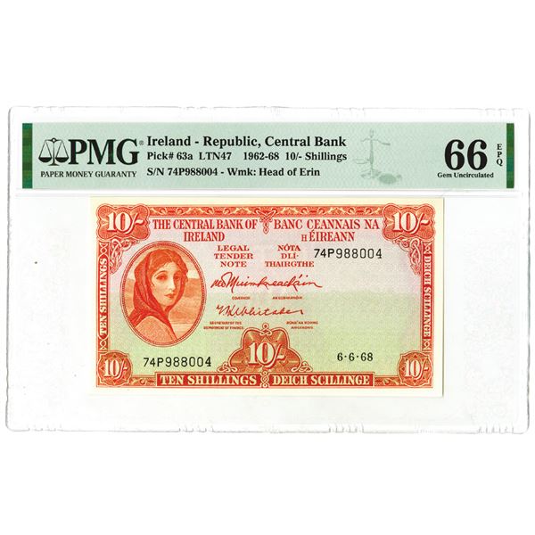 Central Bank of Ireland. 1968. Issued Banknote.