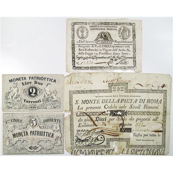 Various Issuers. 1790-1848. Lot of 4 Issued Notes.