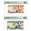 Image 1 : States of Jersey. ND (1993). Lot of 2 Issued High Grade and Low Serial Number Banknote Pair.