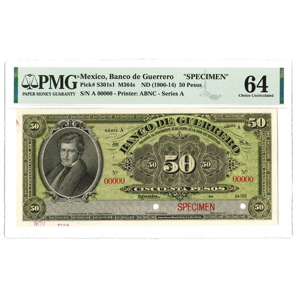 Banco de Guerrero. 1904. Specimen Note.