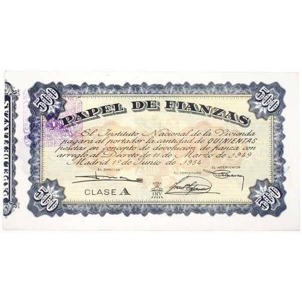 Instituto Nacional de la Vivienda. 1954. Issued Note.