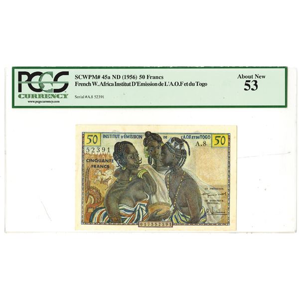 Togo West Africa, ND (1956) Issued Banknote