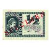 Image 1 : Sparkasse der Provinz Laibach. 1944. 50 Cents Specimen Note.