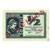 Image 2 : Sparkasse der Provinz Laibach. 1944. 50 Cents Specimen Note.