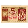 Image 1 : Sparkasse der Provinz Laibach. 1944. 5 Lira Specimen Note.