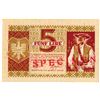 Image 2 : Sparkasse der Provinz Laibach. 1944. 5 Lira Specimen Note.