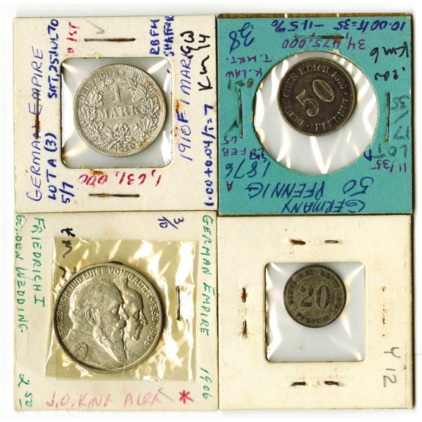 German Empire Coin Quartet, 1874-1910
