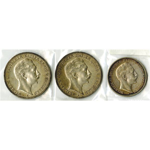 Prussia Coin Trio, 1901-1912