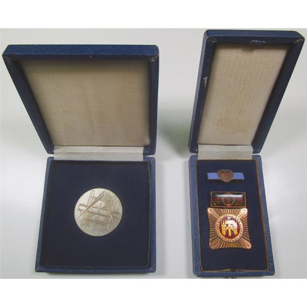 East German Pin and Coin Trio