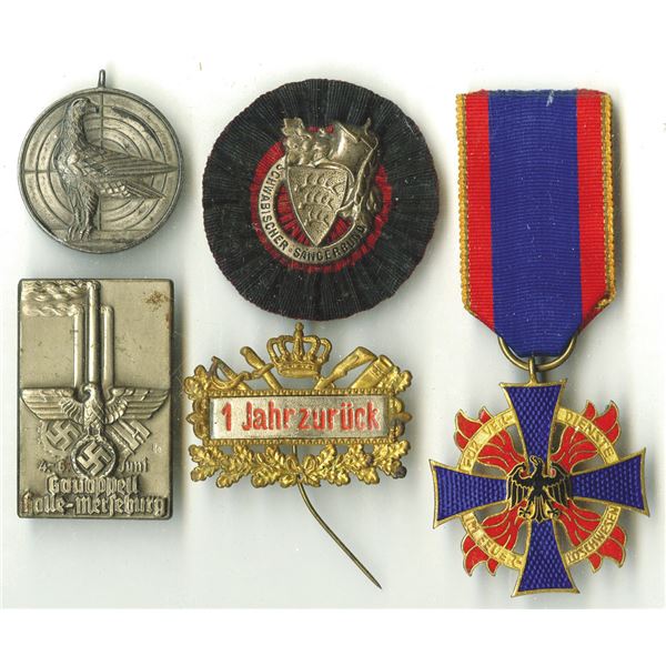 German World War 1 to WW II Era Medal Quintet