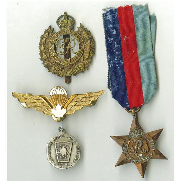 World War II Era Medal & Badge Quartet, 1939-1950's