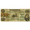 Image 1 : Virginia Treasury Note, 1862, $10, Pasted to back of 1861 $10 Bank of Philippi Note