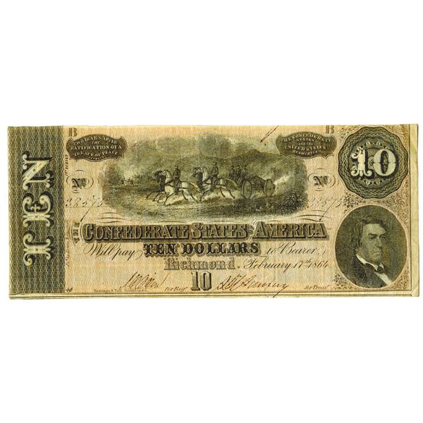 C.S.A., 1864, $10, Confederate Error Banknote
