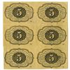 Image 2 : U.S. Fractional Postage Currency, 5 Cents First Issue Imperforate Block of 6 With Monogram.