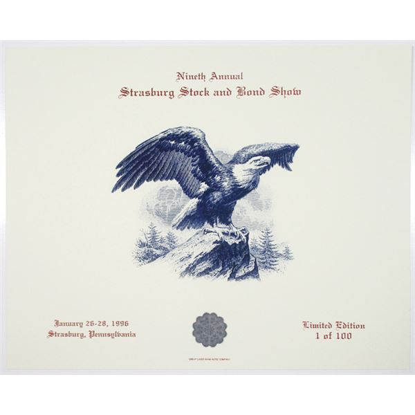 Nineth Annual Strasburg Stock and Bond Show, 1996 Souvenir Card