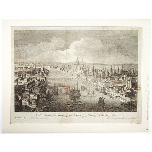 Cities of London & Westminster, A 1783 Perspective View of Both Cities.