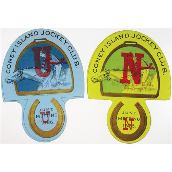 Coney Island Jockey Club, Specimen 1886 June Meeting Grand Stand Ticket Pair