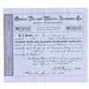 Image 1 : Quincy Fire and Marine Insurance Co. 1856 I/U Stock Certificate