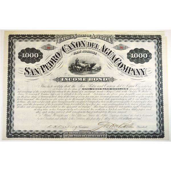 San Pedro and Canon Del Agua Co.,1880 I/U bond.