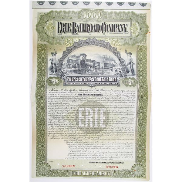 Erie Railroad Co. 1895 Specimen Bond