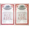 Image 1 : Pittsburgh, Cincinnati, Chicago and St. Louis Railroad Co. 1944 Specimen Bond Pair.