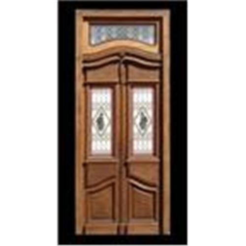 Double Entry Door with stained glass #1816068