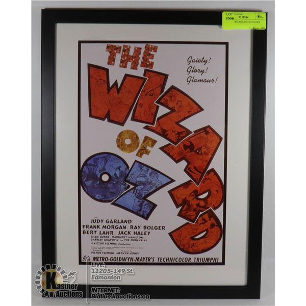 FRAMED WIZARD OF OZ POSTER 12 X 16 MOVIE POSTER PRINT