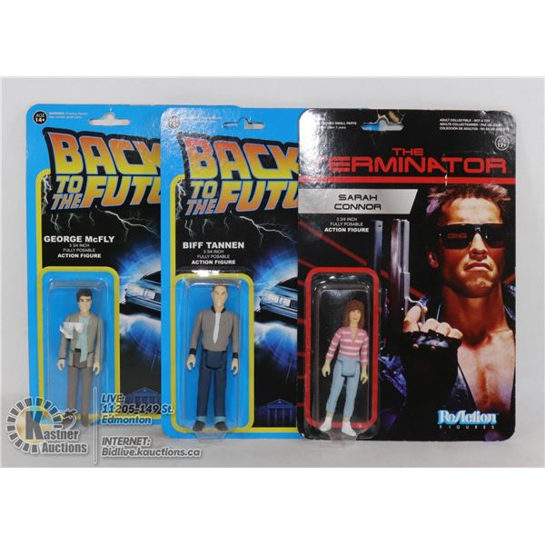 LOT OF 3 SEALED FIGURES - BACK 2 THE FUTURE & TERMINATOR
