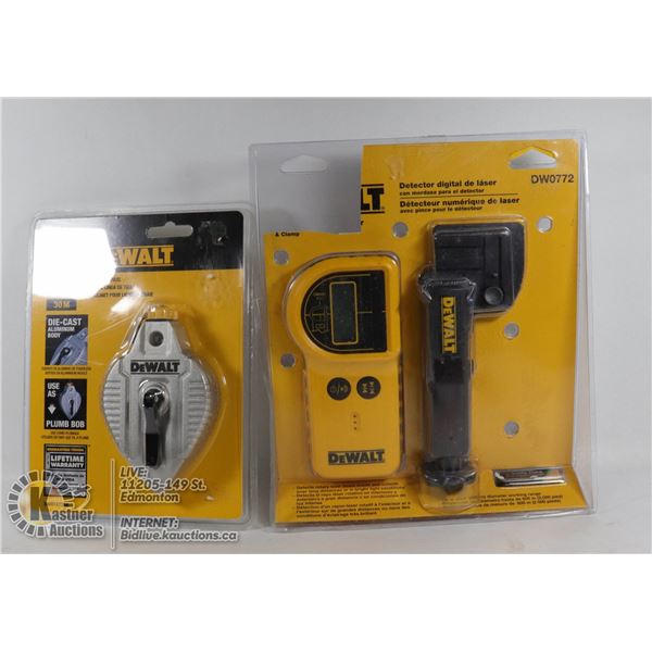 SEALED 2 DEWALT ITEMS DIGITAL LASER & DEWALT 100' CHALKLINE REEL