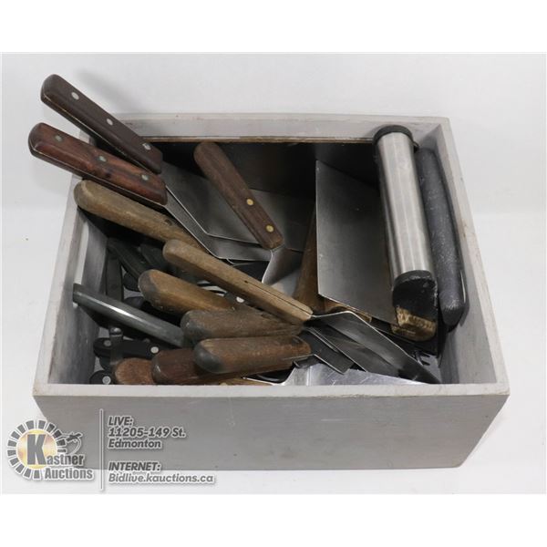 BOX OF KITCHEN UTENSILS
