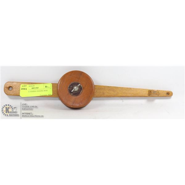 WOOD ICE FISHING JIGGING ROD HANDMADE-USED