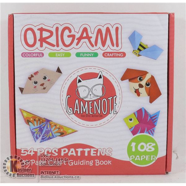 ORIGAMI SET 54 PCS PATTERNS, 55 PAGE CRAFT GUIDE