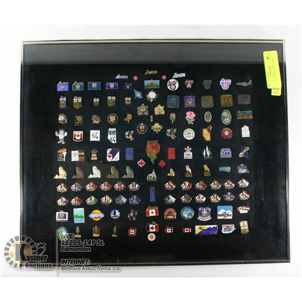 VINTAGE LARGE FRAMED PINS OF ALBERTA