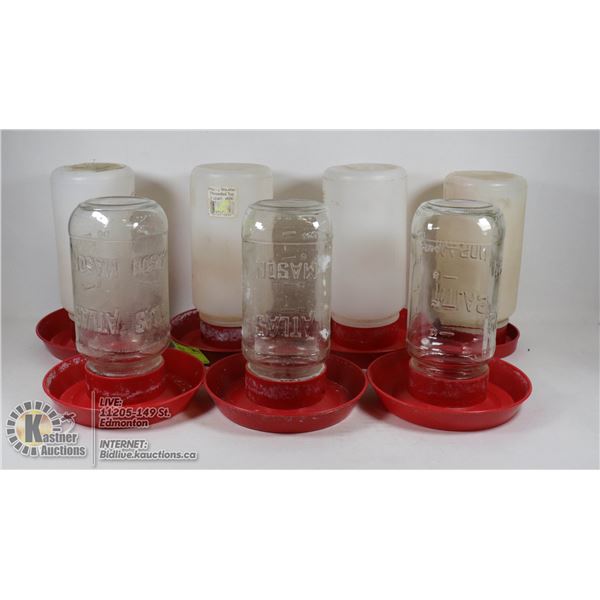 LOT OF 1 LITRE POULTRY WATERERS USED