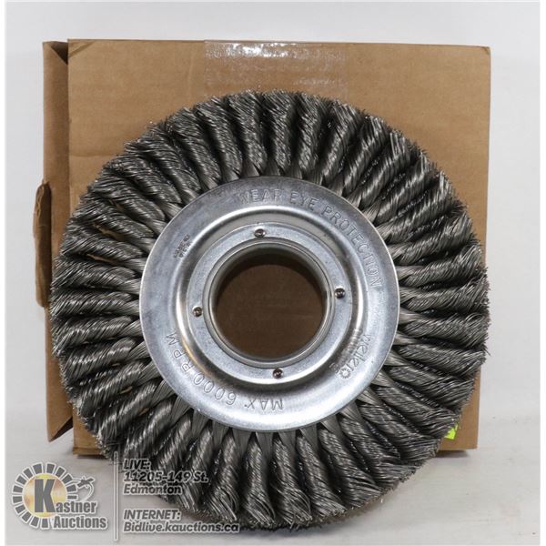 WEILER 8" STANDARD TWIST WIRE WHEEL .023 WIRE, 2" A.H. (2 ROWS)