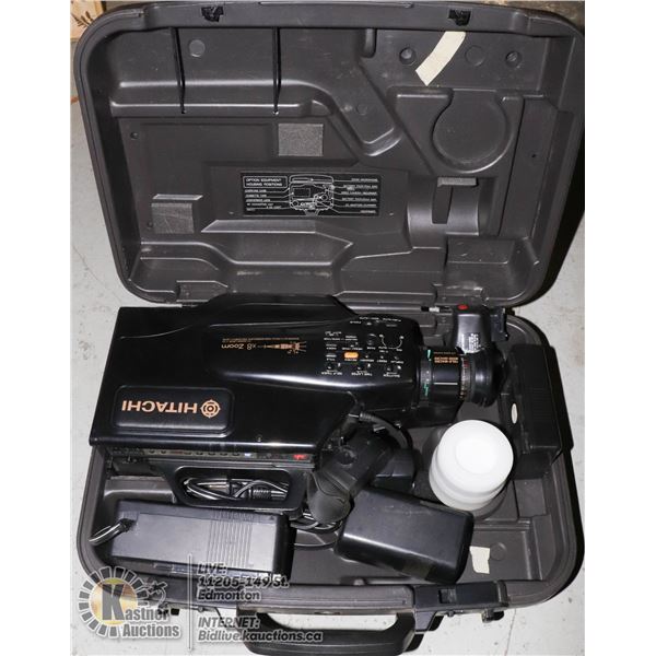 HITACHI CAMCORDER W/ CHARGER, BATTERY AND EXTRA ACCESSORIES