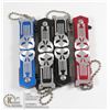 Image 1 : 4 NEW MINI SKULL KNIVES - 2 BLACK, 1 RED, 1 BLUE