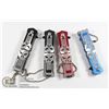 Image 1 : LOT OF 4 MINI SKULL KNIVES 2 BLACK, 1 RED, 1 BLUE