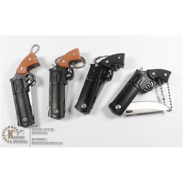 LOT OF 4 NEW MINI REVOLVER KNIVES