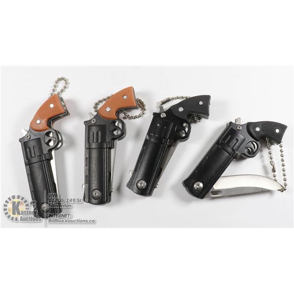 LOT OF 4 NEW MINI REVOLVER KNIVES