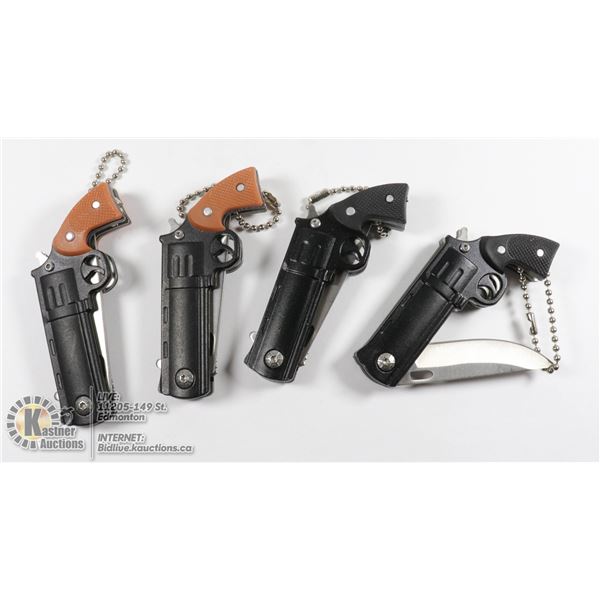 LOT OF 4 NEW MINI REVOLVER KNIVES